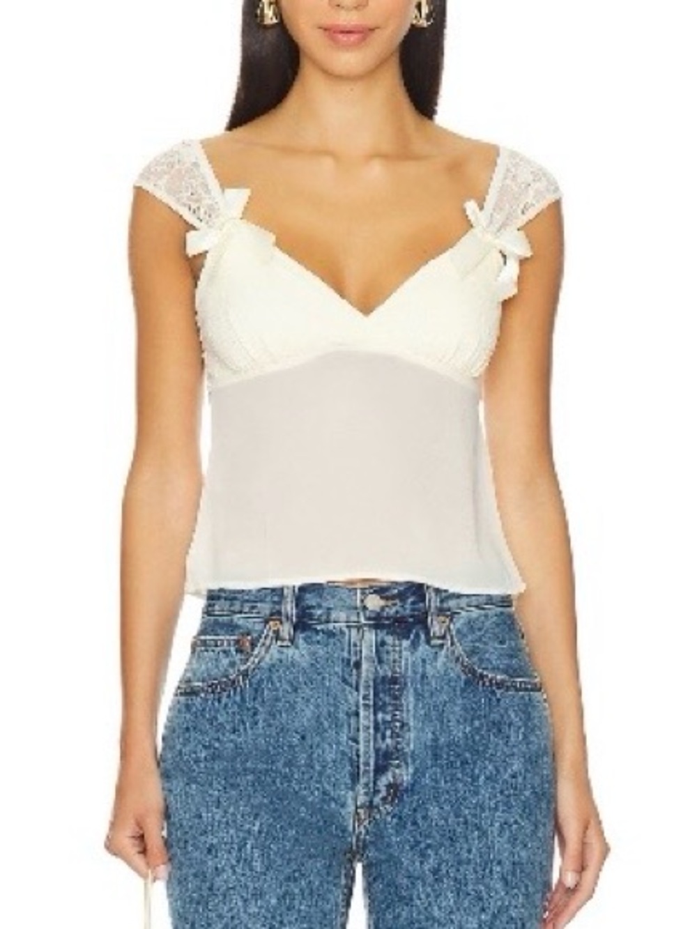 Cream Lace-Trimmed Women’s Camisole Top